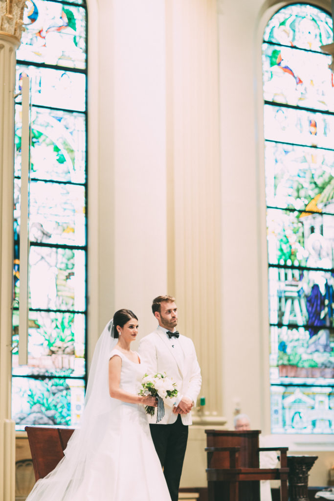 Bride During Ceremony at The Cathedral in Kansas City