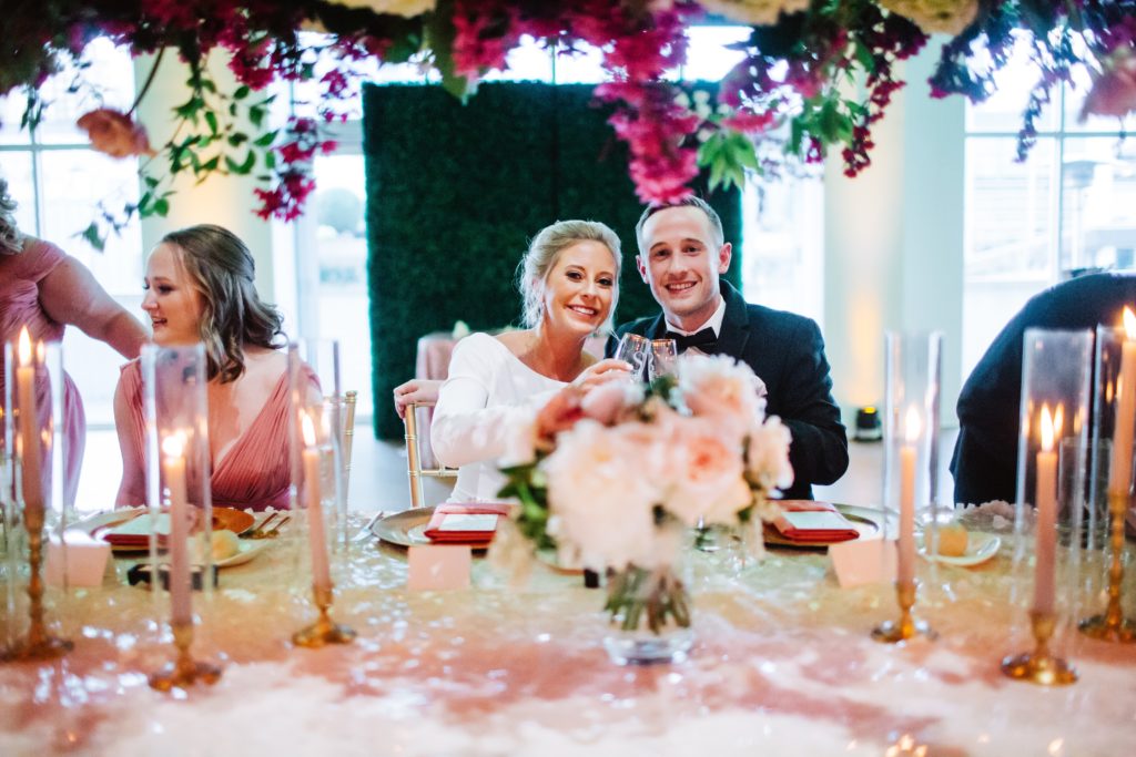 Bride and Groom at the Head Table during The Gallery Event Space Reception
