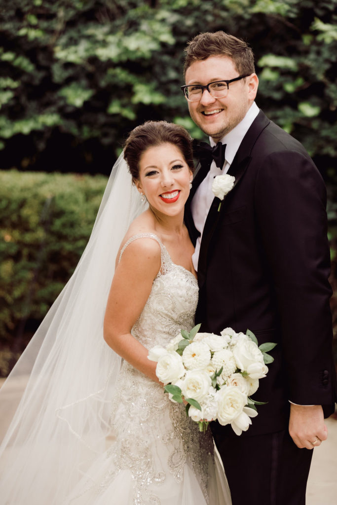 Bride + Groom First Look | Floral by Blue Bouquet | Kansas City Florist, Midwest Florist | Wedding at The Intercontinental Hotel, Wedding at Loose Park Rose Garden
