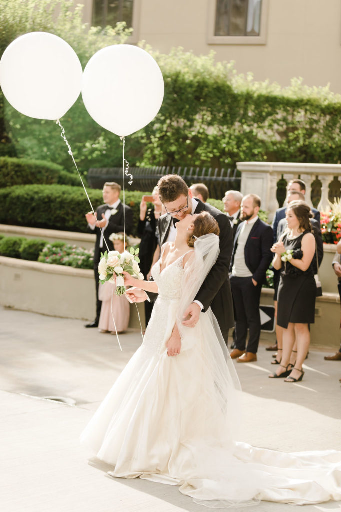 Wedding Marching Band Captured by Laura Foote Photography | Floral by Blue Bouquet | Kansas City Florist, Midwest Florist | Wedding at The Intercontinental Hotel, Wedding at Loose Park Rose Garden