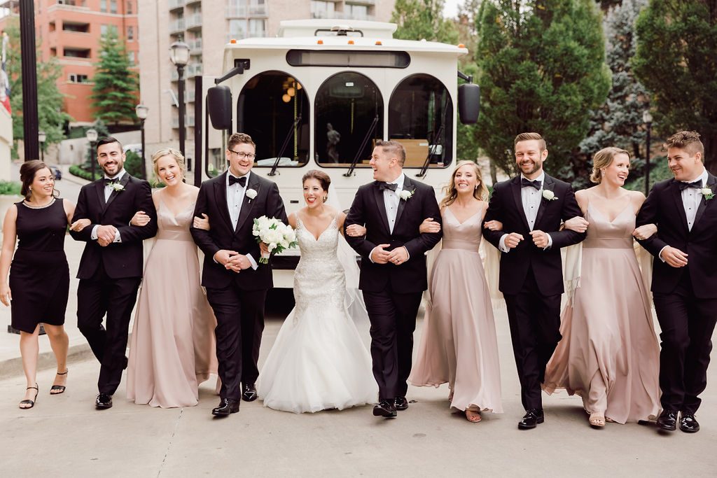 Wedding Party Captured by Laura Foote Photography | Floral by Blue Bouquet | Kansas City Florist, Midwest Florist | Wedding at The Intercontinental Hotel, Wedding at Loose Park Rose Garden
