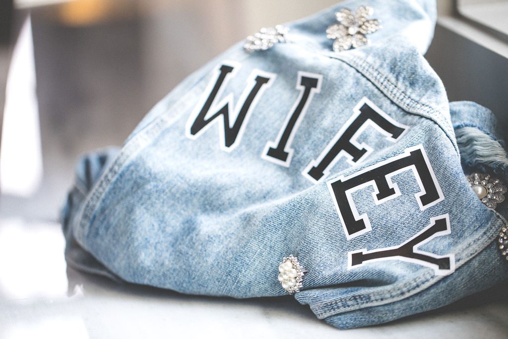 Bride's Personalized Wifey Denim Jacket | Floral by Blue Bouquet at The Grand Hall at Power & Light