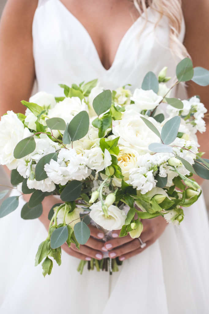 Bridal Bouquet, White + Green | Floral by Blue Bouquet at The Grand Hall at Power & Light