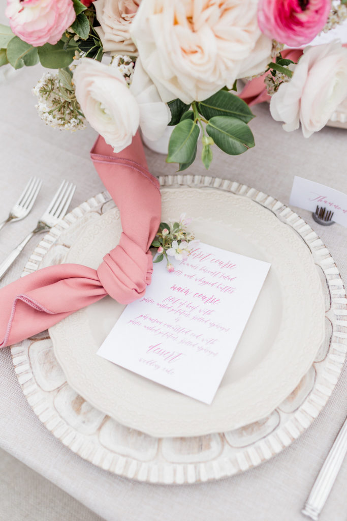 Pink Wedding Tablescape | Blue Bouquet - Kansas City Wedding Florist