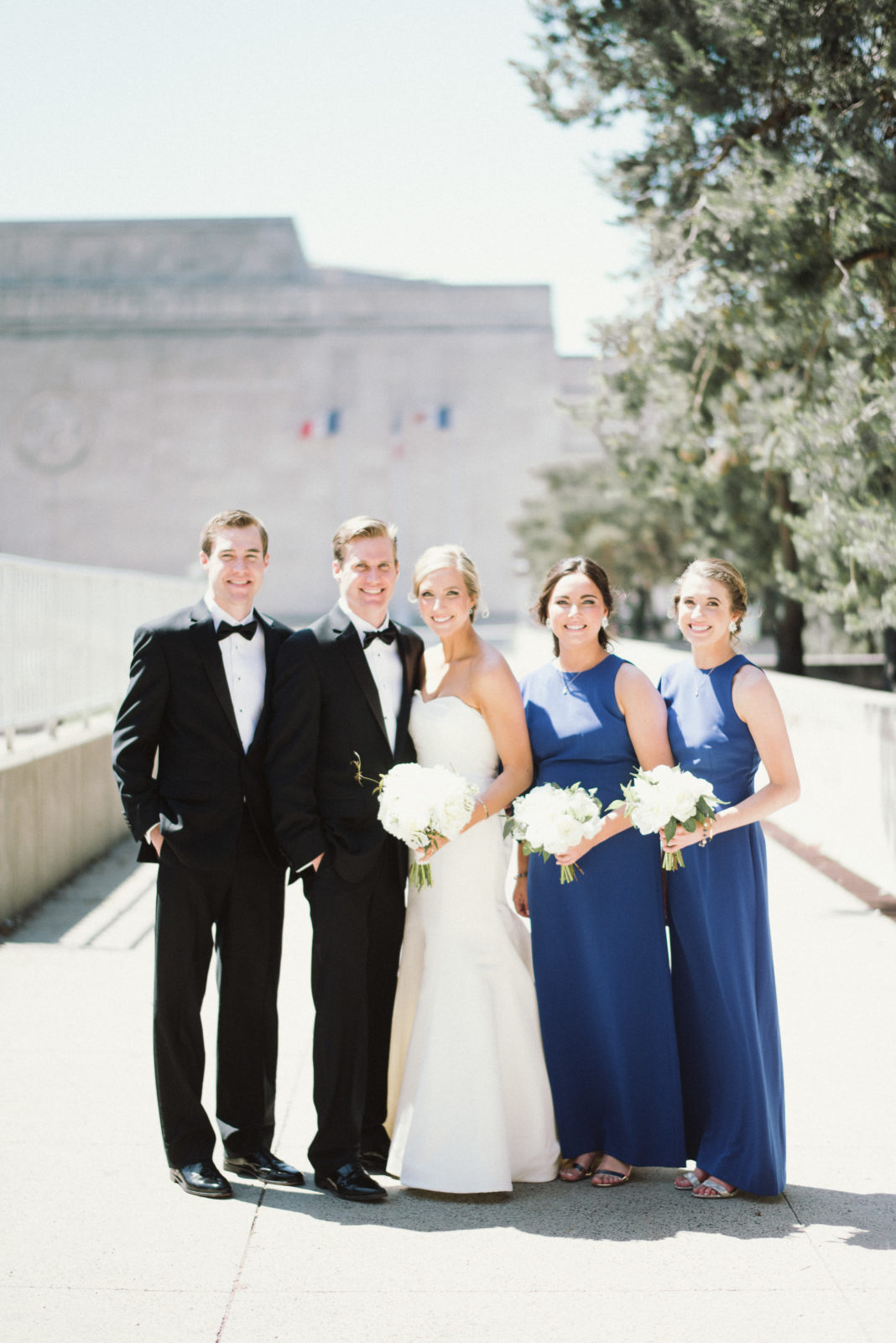 Blue and White Wedding Bridal Party in Kansas City, MO 