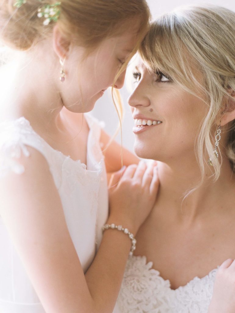 Bride and Daughter on Wedding Day