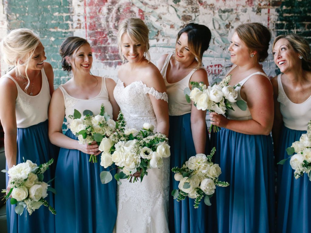 Dusty Blue, Sage and Ivory Bridal Party