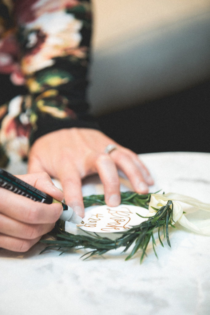 Crate & Barrel Registry Event | Calligraphy Wreaths by Lauren Heim Studio