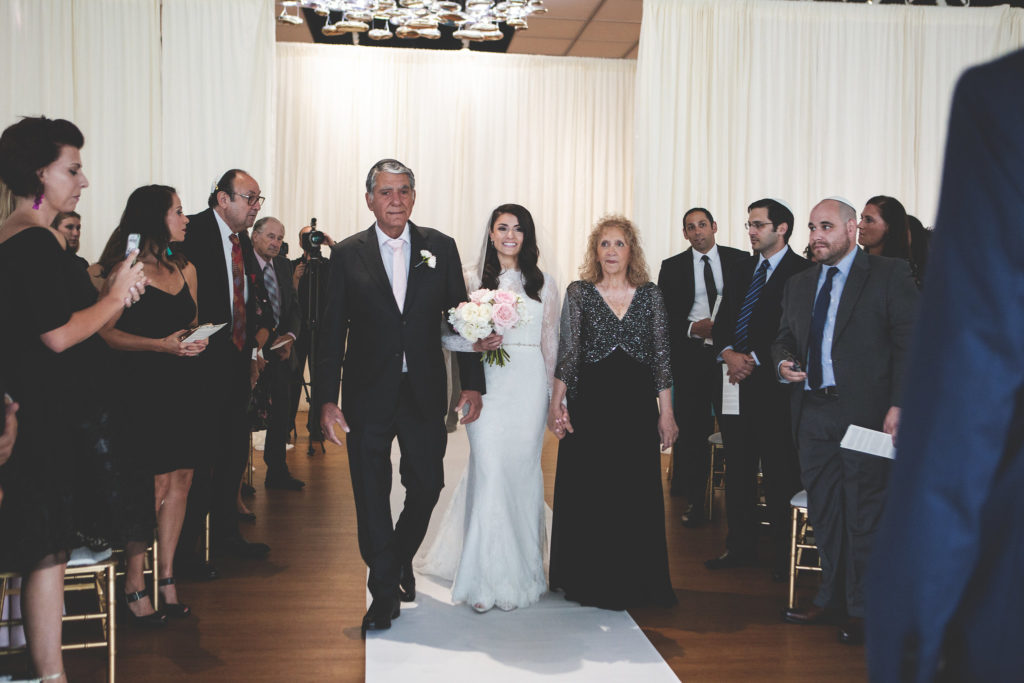 Bride and Parents Walking Down the Aisle at The Gallery Event Space