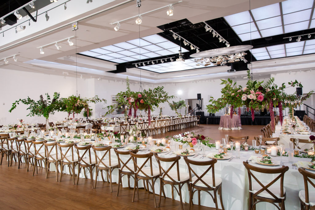 Floral Installation for the Head Table at The Gallery Event Space | Planning and Stationery by Nellie Sparkman, Floral by Blue Bouquet
