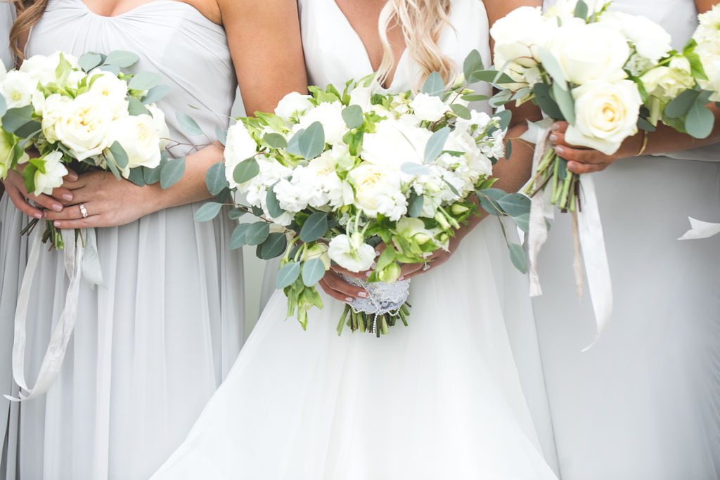 White and Green Bouquets | Floral by Blue Bouquet at The Grand Hall at Power & Light
