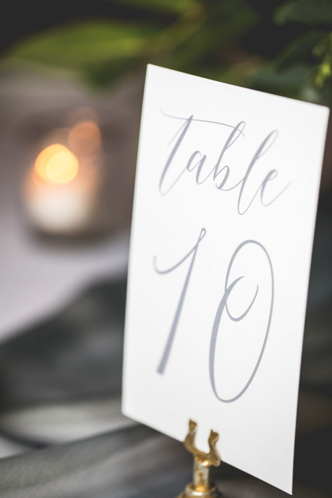 Table Numbers Designed by Nellie Sparkman Events + Stationary Studio | Floral by Blue Bouquet at The Grand Hall at Power & Light