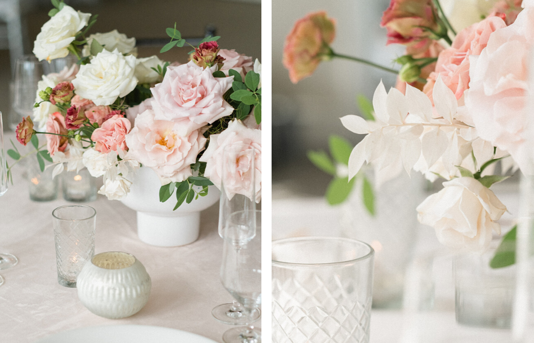 Blush, Taupe and Cream Centerpiece in Leawood, Kansas